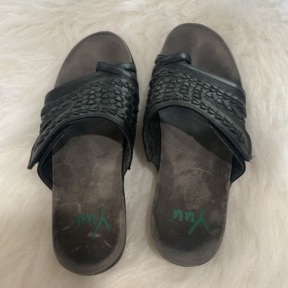YUU JUDY WOMENS BLACK WEAVED SANDALS WOTH VELCRO CLOSURE SIZE 6-1/2 - Picture 5 of 7